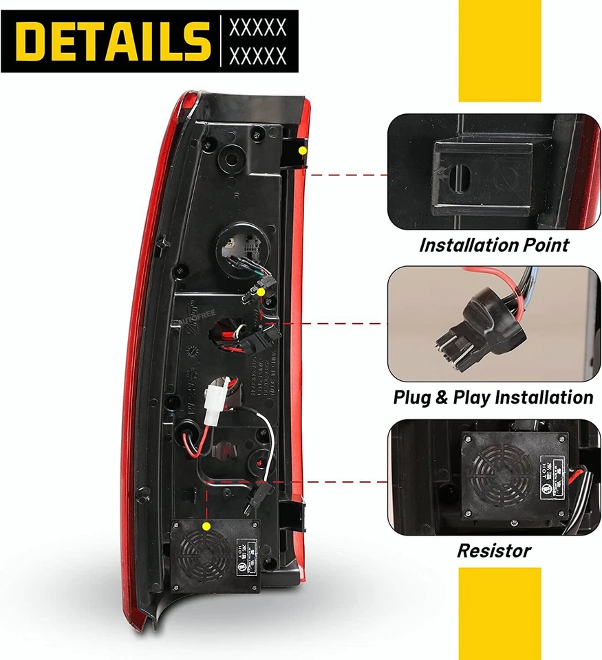 Luces traseras LED rojas para Chevy Silverado 1500 99-02 GMC Sierra 1999-2006 Foto 3 de 4