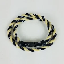PHITEN Tornado Sports Braided Rope Titanium Necklace (Gold & Black) 21" NWOT!