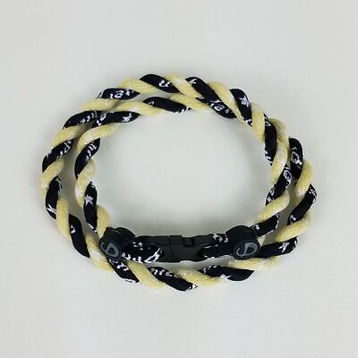 PHITEN Tornado Sports Braided Rope Titanium Necklace (Gold & Black) 21'' NWOT!