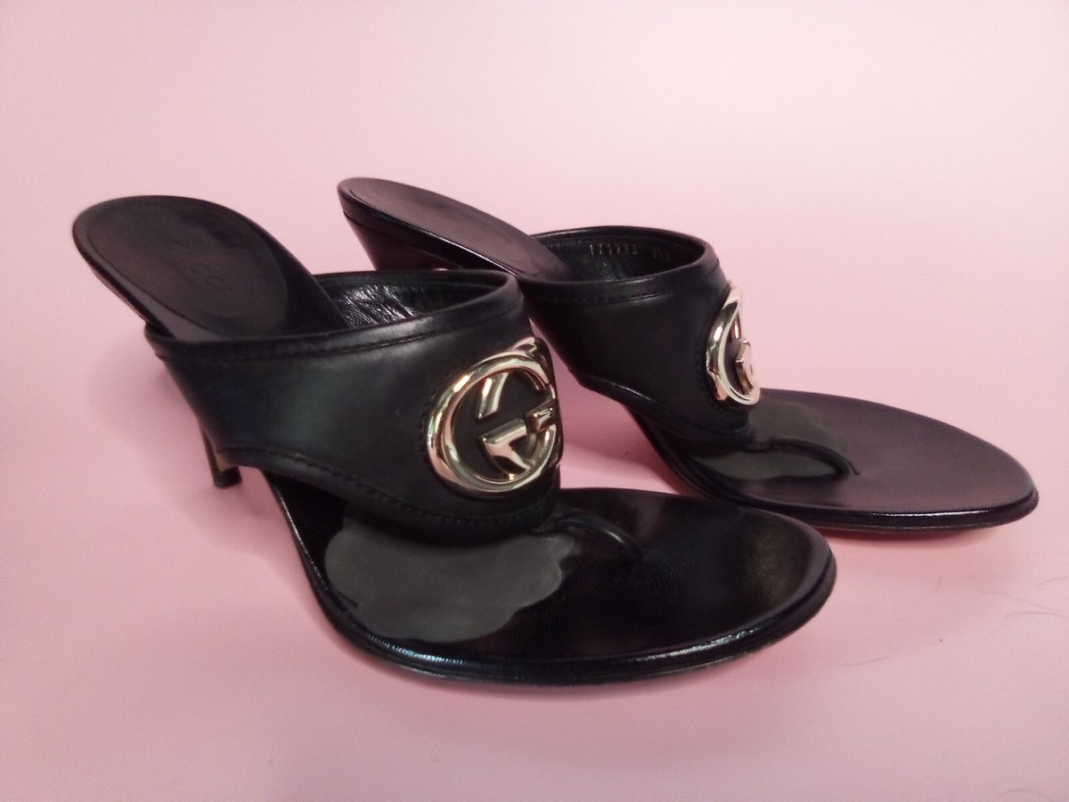 Gucci ブラック/ホワイト ハイヒール 37 ll06055_gucci_monogram_heels-