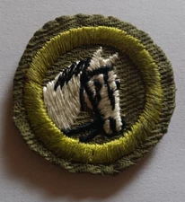 Vintage Boy Scout Merit ANIMAL INDUSTRY BADGE Type E 1950's White Horse Patch 