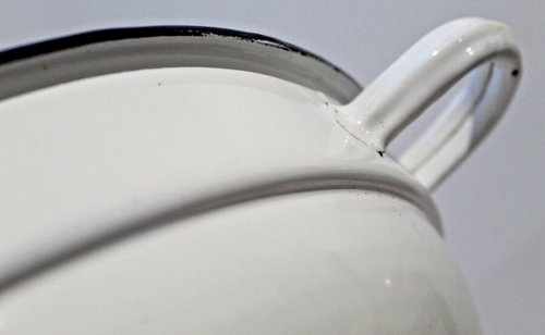 Large Porcelain Enamel Ware Tub Kitchen Cottage Basin Wash Bowl Handles Vtg VGC - Picture 13 of 16