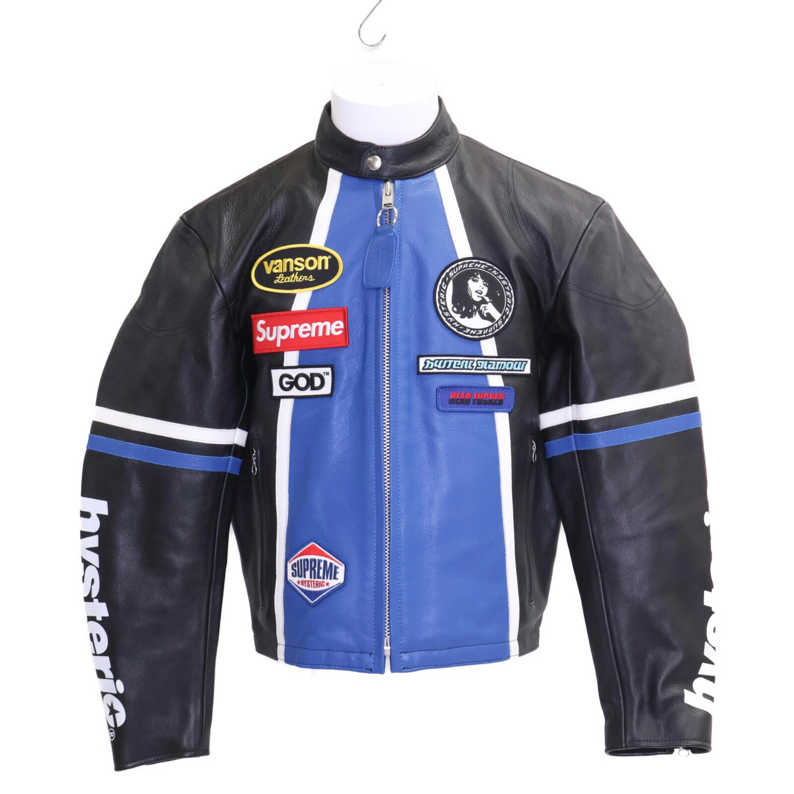 Veste simple cuir triple collaboration VANSON x Supreme x HYSTERIC S
