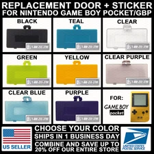 Battery Door Cover Lid for Nintendo GBP Game Boy Pocket Replacement + STICKER