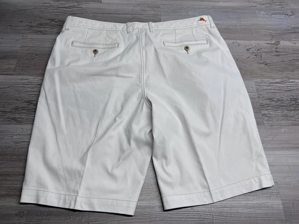 Shorts chino masculino Tommy Bahama Bedford cordão sarja branco praia casual tamanho 38 - Imagem 2 de 4
