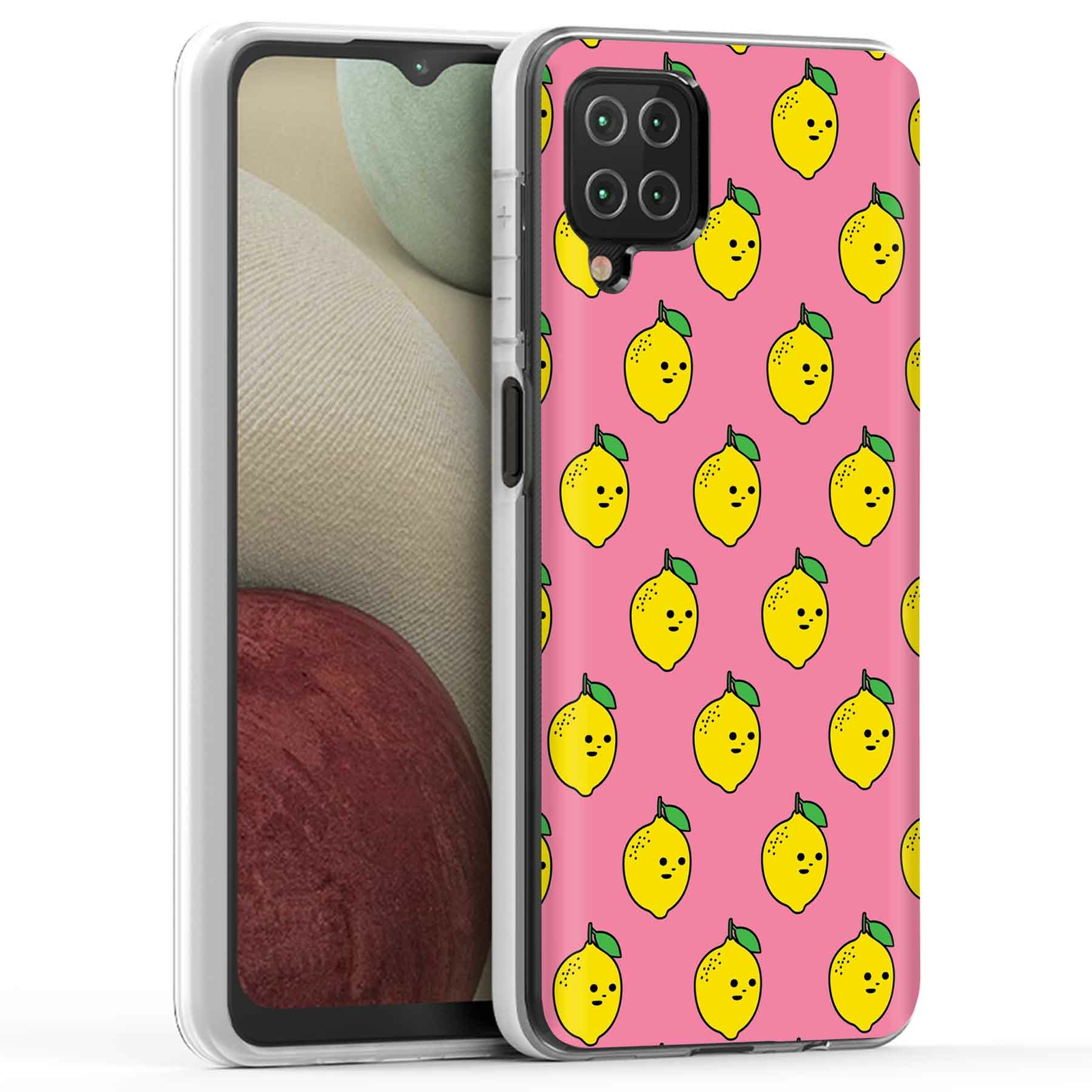 Samsung Galaxy A12 Case with Lemon MaMa Pink Print - USA Design