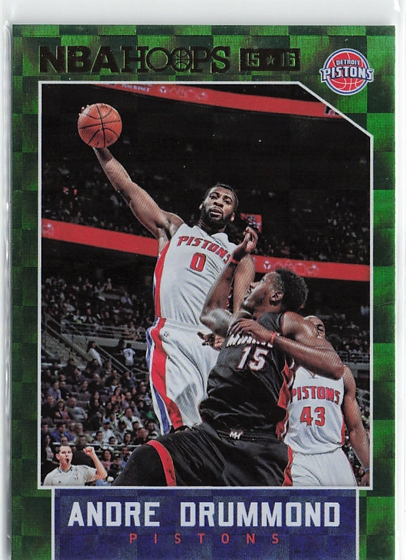 2015-16 NBA Hoops #115 Andre Drummond Green Parallel Detroit Pistons