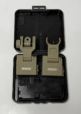 Feyachi S27 Fiber Optic Iron Flip Up Front/Rear Aluminum Picatinny Sights Tan