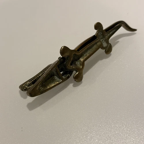 Brass Crocodile Nutcracker Vintage Fast Post Nut Cracker Opener - Picture 7 of 8