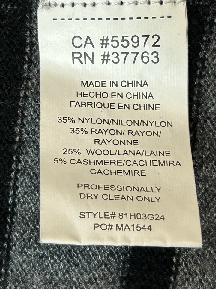 Poncho Suéter C&C California Mujer M/L Gris Negro Rayas Bolsillos Cachemira. Foto 4 de 4