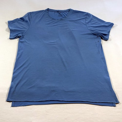 Nike Yoga T-Shirt Mens Blue Performance Stretch Soft Gym Vented Tee DM7825 Sz L