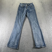 Shyanne Jeans Girls 12 Blue Cotton Denim Bootcut Western Workwear Faded Stretch