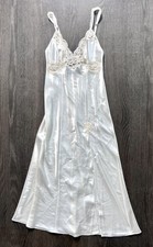 Vintage Victorias Secret White Stop Dress Satin Bridal Lace Size Small