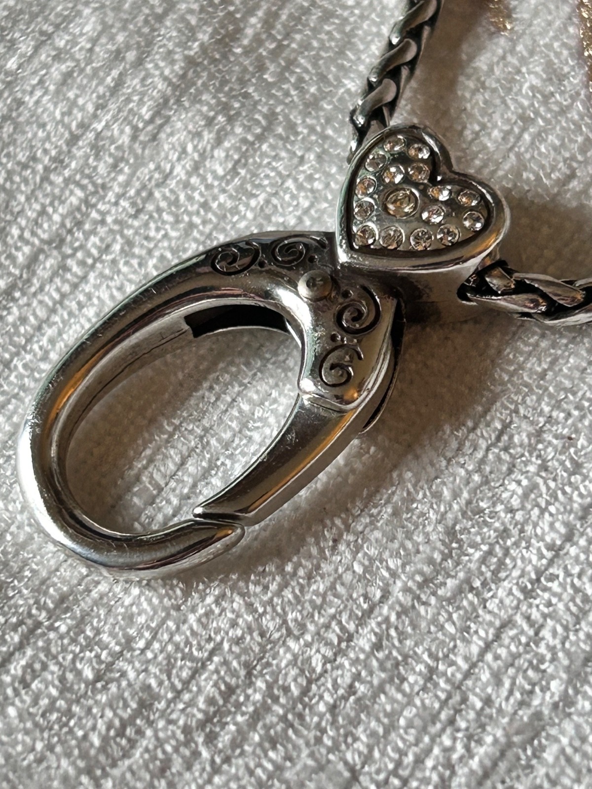 brighton abc adj length reverseable pave heart si… - image 3