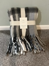 NEW Woven Plaid Throw Blanket Gray- Threshold