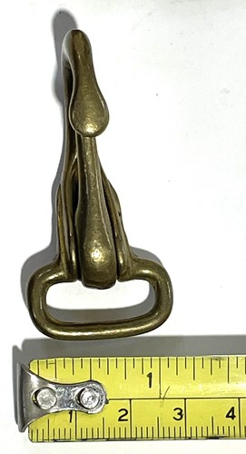 4 ganci a scatto vintage in ottone e pelle corde per cavalli anni 50-60 - Foto 3 di 7