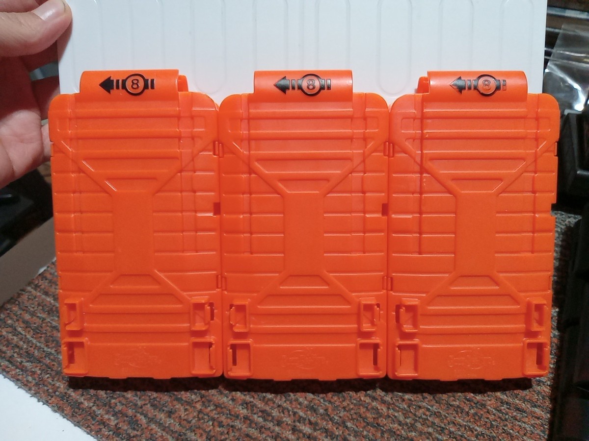 3x Aftermarket Nerf N-STRIKE ELITE 8 Dart Magazine Clips No Darts