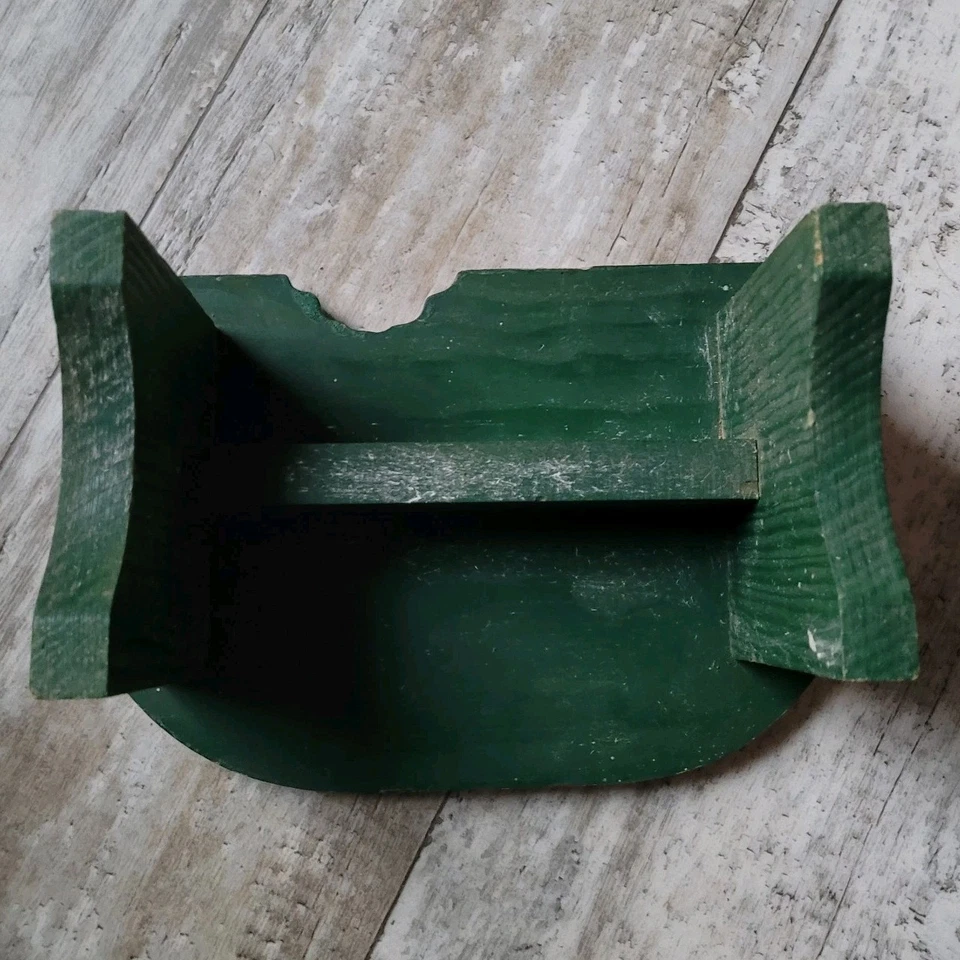 Banqueta infantil vintage anos 80 arte popular primitiva pintada fatia de melancia madeira degrau - Imagem 4 de 4