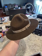 Vintage Stratton Self Forming Drill Sergeant Instructor Wool Felt Hat 7 1/4 USA
