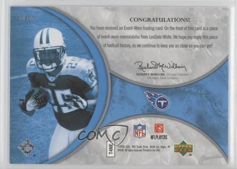 2006 Ultimate Collection Rookie Jersey Spectrum /40 LenDale White #UR-LW RC - Image 2 of 2