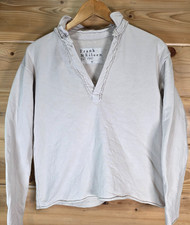 Frank & Eileen Patrick Henley Popover Womens XS Beige Cream Stain READ
