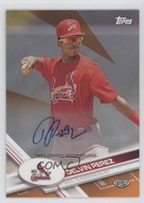 2017 Topps Pro Debut Orange Auto 21/25 Delvin Perez #67 Auto 0t2