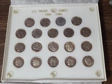 1968-86 PR 63/67 Roosevelt Dime Set with COA in Plastic Capital Holder