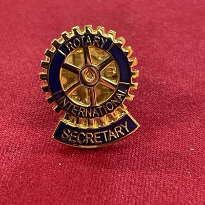 Vintage Gold Toned Rotary International Secretary Enameled Pin 