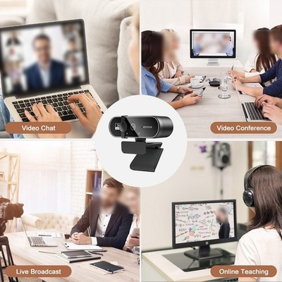 Kompakte 4K USB Webcam für Zoom Google Meet für Online Unterricht und Streamin