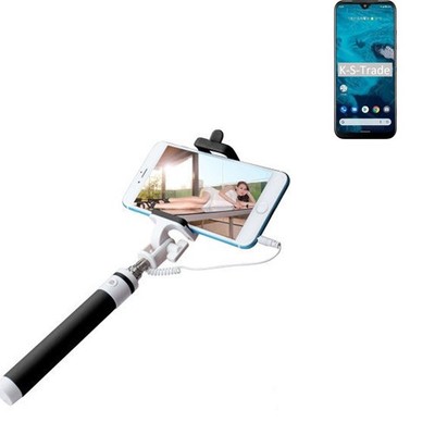 Selfie Stick für Kyocera Android One S9 m. Kabel schwarz Monopod Selfiestick Fe