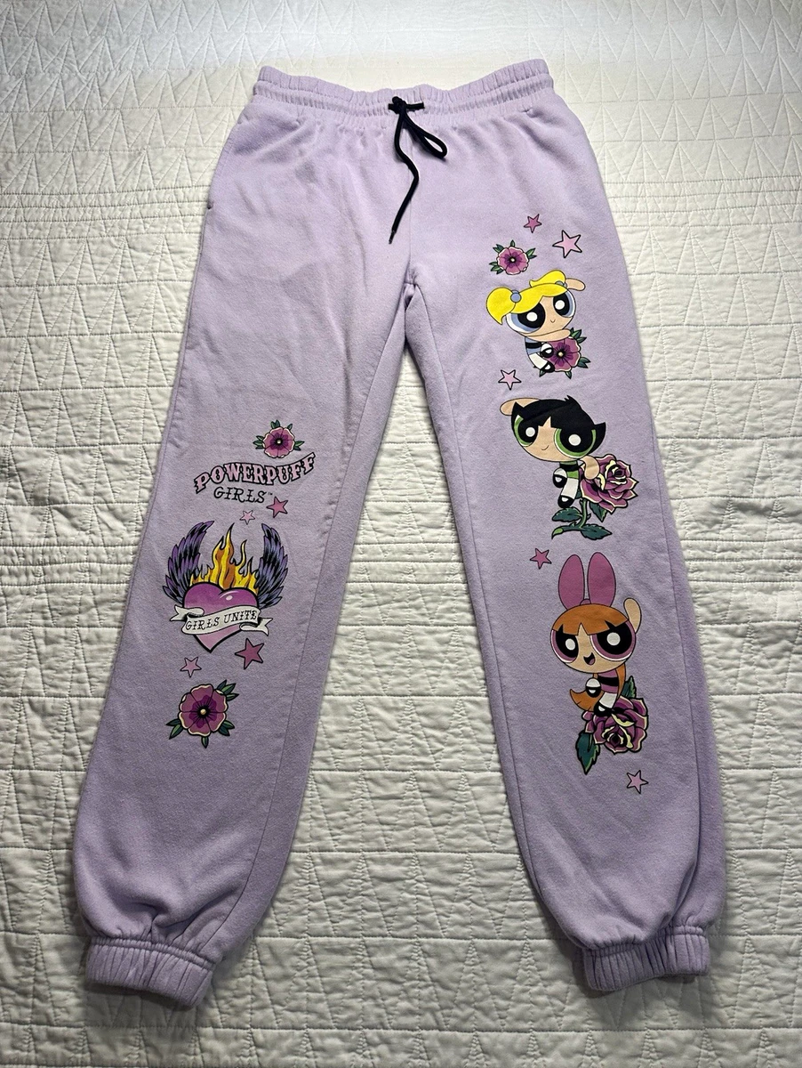 Pantalones deportivos de lana púrpura Cartoon Network Powerpuff para niñas niñas