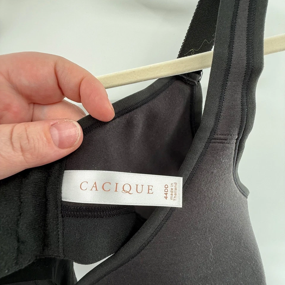 Sujetador Cacique ligeramente forrado cobertura completa 44DD negro cómodo soporte elástico Foto 3 de 4