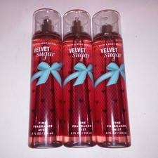 Bath  Body Works Fragrance Mist Set of 3 Velvet Sugar Body Spray Full Size 8oz