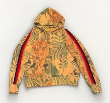 RARE Aviator Nation Tiger Jungle Classic Full Zip Hoodie Gold Tan Size Small