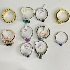 Lot 10 Bomb Party Rings Size 10 Colorful Statement Cocktail Fashion Jewelry