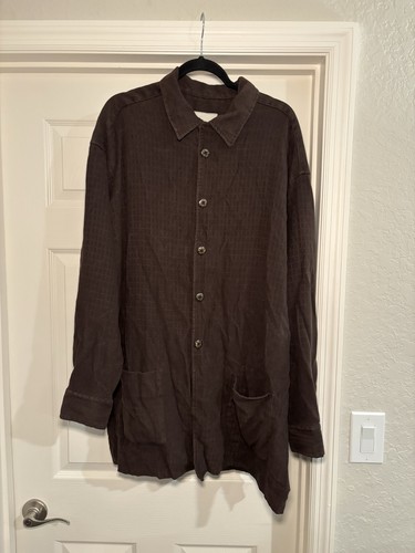Turbulence Simon Sebag Brown Button Down Top Size Large XXL