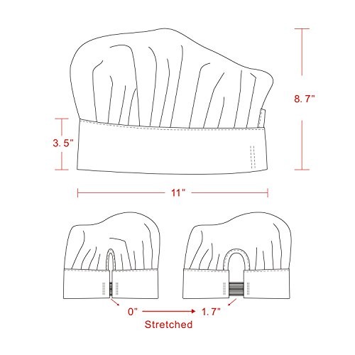 Chef Apron and Hat for Men and Women, Machine 1 Set White Apron and Hat - Picture 6 of 6
