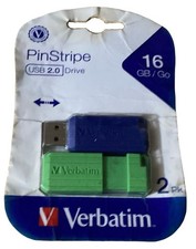Verbatim PinStripe 16GB USB 2.0 Flash Drive 2 Pack