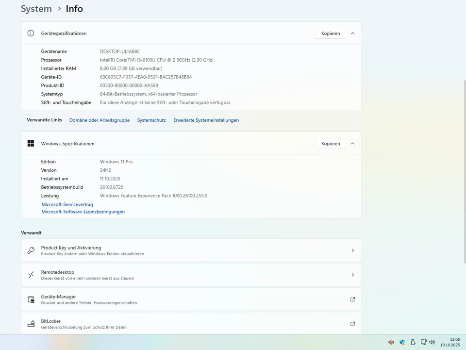 HP 260 G2 MiniPC i3 6100U 2.3GHz 1*8GB DDR4 2,5"HDD 500GB  4*USB3.0 HDMI Win11 - Bild 4 von 4