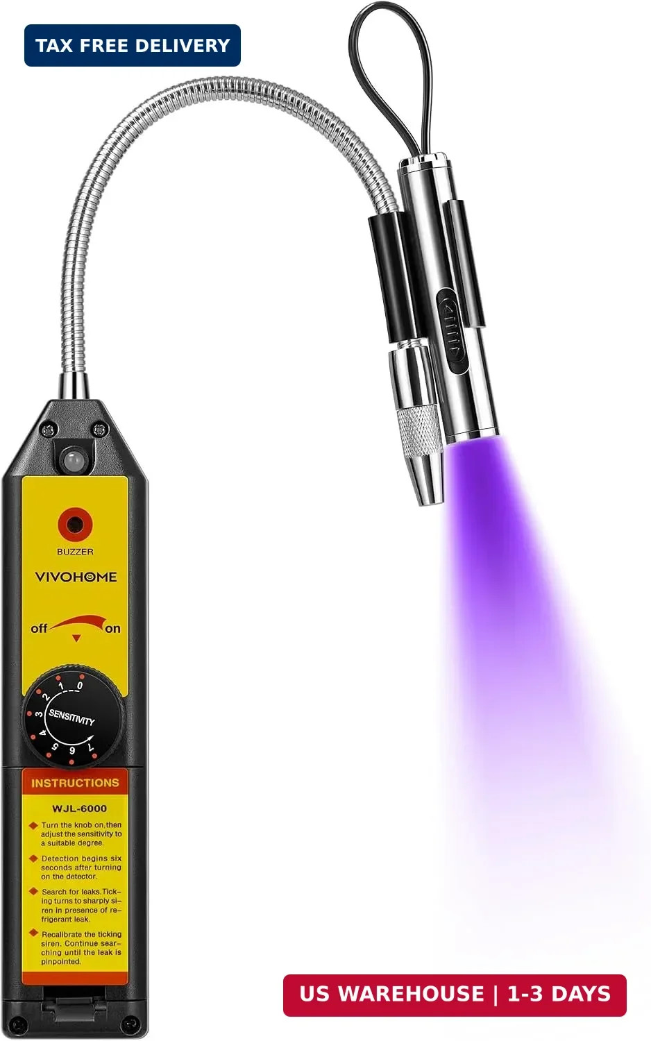 HVAC Refrigerant Freon Leak Detector with LED Light, AC Sniffer Leak De