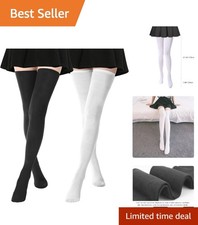 Extra Long Thigh High Socks - Breathable Striped Tights for Women
