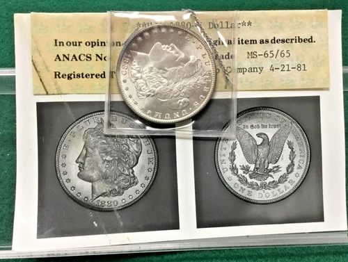 1880-S Morgan Silver Dollar - ANACS MS-65/65 PHOTOGRADE 1981 with OG PHOTOGRADE