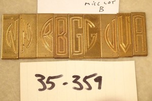 New Hermes Double Line Circle Monogram Brass Engraving Fonts No.35-359 Lot B