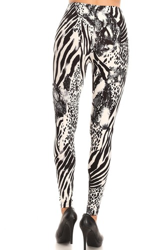 Buttery Smooth Wild Safari Extra Plus Size Leggings - 3X-5X - Picture 3 of 4