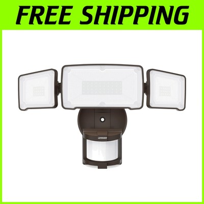 Waterproof 3-Head Motion Detected Flood Light, 4200LM, 38W