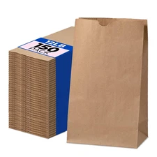 150 Pack 12 Lb Brown Paper Lunch Bags, 13 X 7 X 4.5" Durable Paper Bags Bulk for