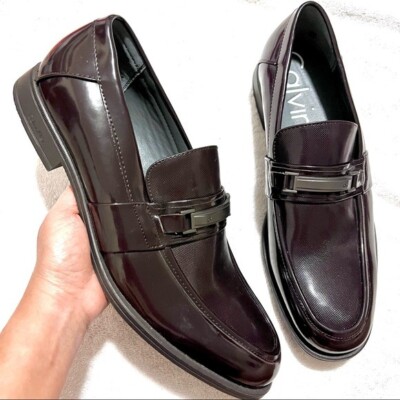 NEW Calvin Klein Dale Chocolate Patent Moc Toe Dress Shoes mens size 11 Cambridge Calf Leather Cap Toe - Chocolate | Martin Dingman main image 3