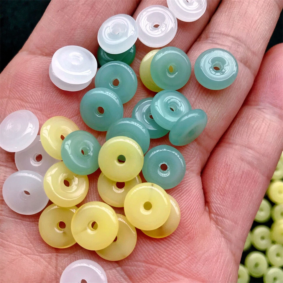 50 piezas Cuentas de disco planas redondas de vidrio para pulseras espaciadores para hacer joyas 10 mm Foto 4 de 4