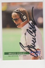 AUCTION BRUCE COSLET NEW YORK JETS AUTOGRAPHED CARD