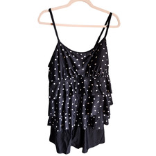 Swimsuits For All Swimsuit 16 Black Women's One Piece Bathing Suit Dress Polka D